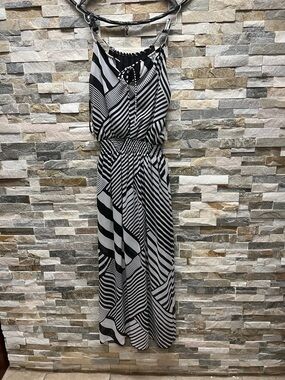 Sweet Storm Black & White Striped Maxi Dress